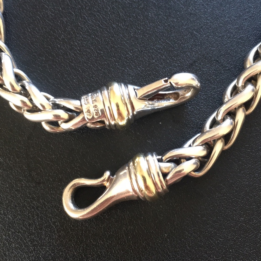 David Yurman silver necklace with gold - Picture 3 of 7